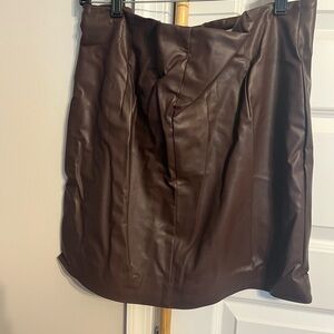Faux Leather Brown mini skirt